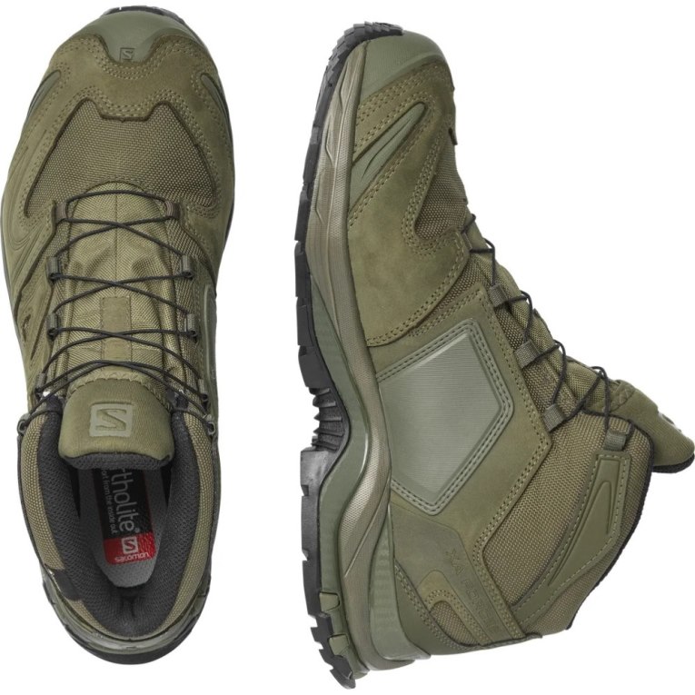 Olive Salomon Xa Forces Mid GTX EN Women's Tactical Boots | PH 52714Y